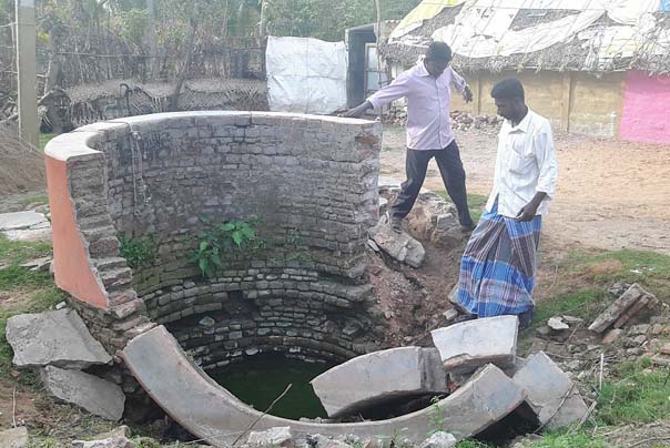 Flood damaged drinking water well repaired in Cuddalore by MSET