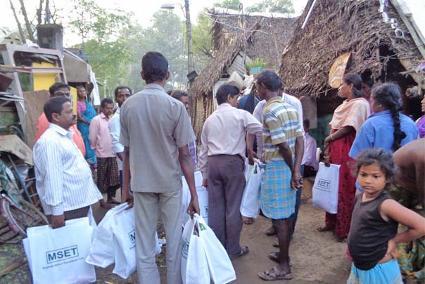Flood Relief Supplies distributed to the flood affected families in Chennai by MSET